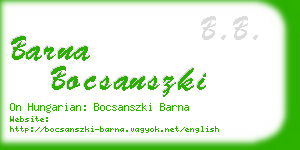 barna bocsanszki business card